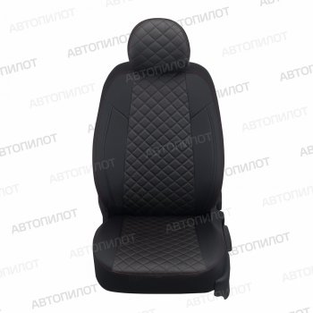 Чехлы сидений (экокожа, 8 мест) Автопилот Ромб Hyundai Staria  US4 (2021-2022) (черный/красная строчка)