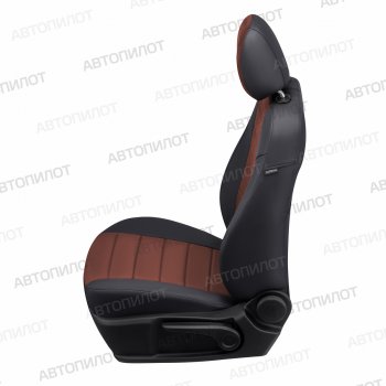 8 349 р. Чехлы сидений (экокожа/алькантара, 3 места) Автопилот  Iveco Daily (2014-2019) фургон (черный/шоколад)  с доставкой в г. Пермь. Увеличить фотографию 2