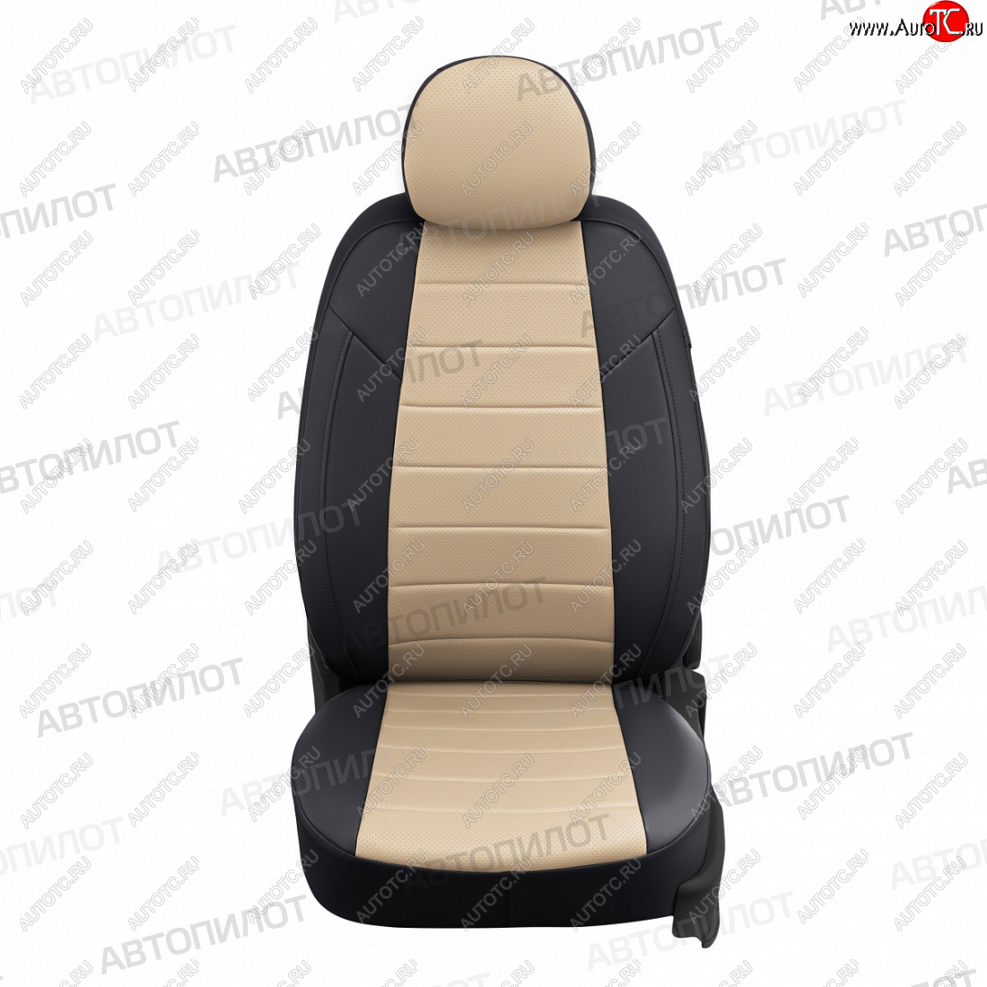 13 649 р. Чехлы сидений (экокожа) Автопилот  KIA ProCeed  2 JD хэтчбэк 3 дв. (2012-2018) дорестайлинг, рестайлинг (черный/бежевый)  с доставкой в г. Пермь