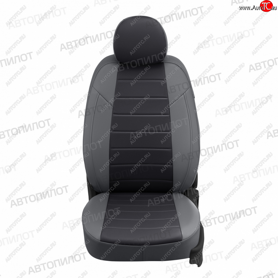 8 249 р. Чехлы сидений (экокожа) Автопилот  KIA Ceed  2 JD (2012-2018) дорестайлинг универсал, дорестайлинг, хэтчбэк, рестайлинг универсал, рестайлинг, хэтчбэк (серый/черный)  с доставкой в г. Пермь