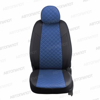 Чехлы сидений (экокожа, 40/60, Classic/Comfort/Luxe) Автопилот Ромб KIA Ceed  3 CD (2018-2025) универсал, хэтчбэк (черный/синий)