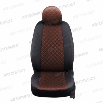14 249 р. Чехлы сидений (экокожа/алькантара, 3 спинки) Автопилот Ромб  KIA Ceed  3 CD (2018-2025) универсал, хэтчбэк (черный/шоколад)  с доставкой в г. Пермь. Увеличить фотографию 3