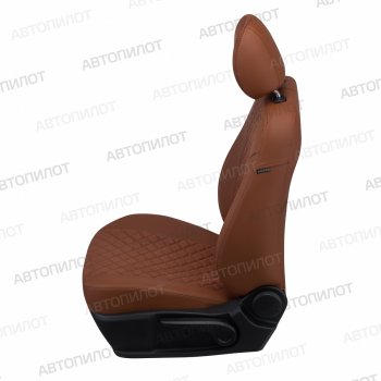 14 249 р. Чехлы сидений (экокожа/алькантара, 3 спинки) Автопилот Ромб  KIA Ceed  3 CD (2018-2025) универсал, хэтчбэк (коричневый)  с доставкой в г. Пермь. Увеличить фотографию 3