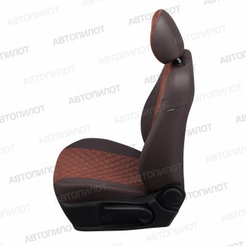 14 249 р. Чехлы сидений (экокожа/алькантара, 3 спинки) Автопилот Ромб  KIA Ceed  3 CD (2018-2025) универсал, хэтчбэк (шоколад)  с доставкой в г. Пермь. Увеличить фотографию 2