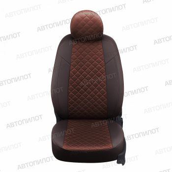 14 249 р. Чехлы сидений (экокожа/алькантара, 3 спинки) Автопилот Ромб  KIA Ceed  3 CD (2018-2025) универсал, хэтчбэк (шоколад)  с доставкой в г. Пермь. Увеличить фотографию 4