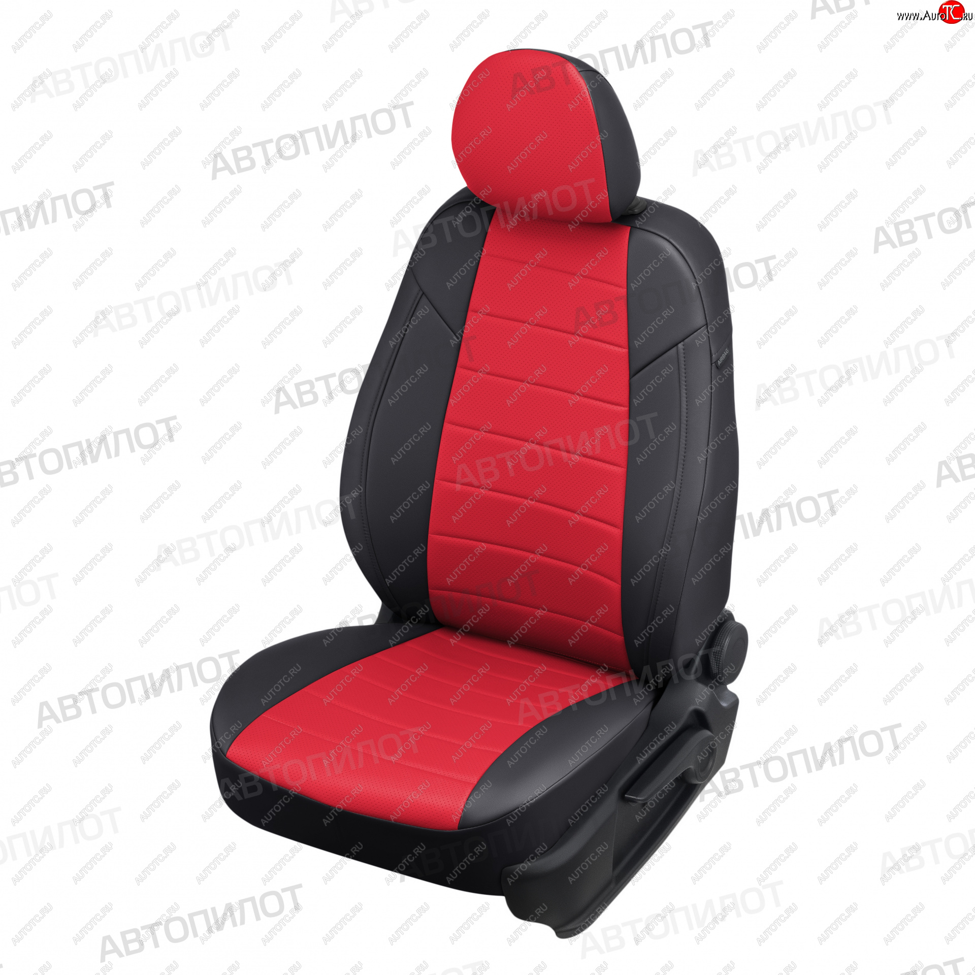8 249 р. Чехлы сидений (экокожа) Автопилот KIA Cerato 2 TD седан (2008-2013) (черный/красный)  с доставкой в г. Пермь