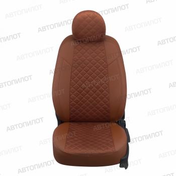 8 499 р. Чехлы на сиденья Алькантара ромб (раздел. 40/60 экокожа) Автопилот Лада Приора 2172 хэтчбек дорестайлинг (2008-2014) (коричневый)  с доставкой в г. Пермь. Увеличить фотографию 4