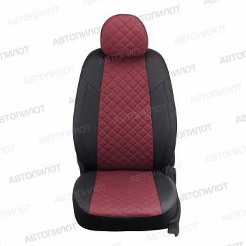 13 849 р. Чехлы на сиденья Экокожа (40/60 экокожа) Автопилот  Лада Приора ( 2171,  2172) (2013-2015) универсал рестайлинг, хэтчбек рестайлин (черный/бордовый)  с доставкой в г. Пермь. Увеличить фотографию 4