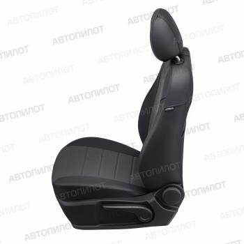 8 399 р. Чехлы на сиденья Экокожа (раздельн. 40/60 экокожа) Автопилот  CITROEN C4 aircross (2012-2017), Mitsubishi ASX (2010-2025), Peugeot 4008 (2012-2025) (черный/темно-серый)  с доставкой в г. Пермь. Увеличить фотографию 4