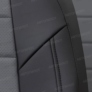 8 399 р. Чехлы на сиденья Экокожа (раздельн. 40/60 экокожа) Автопилот  CITROEN C4 aircross (2012-2017), Mitsubishi ASX (2010-2025), Peugeot 4008 (2012-2025) (черный/серый)  с доставкой в г. Пермь. Увеличить фотографию 5
