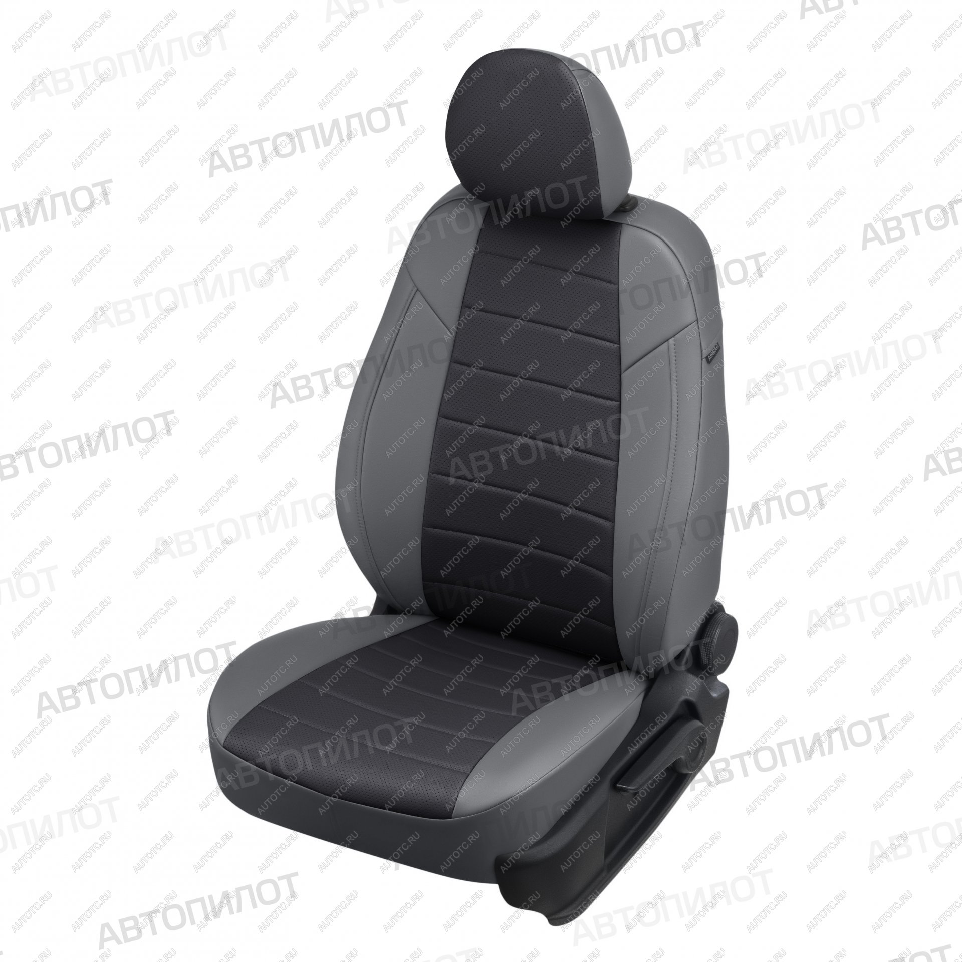 8 399 р. Чехлы на сиденья Экокожа (раздельн. 40/60 экокожа) Автопилот  CITROEN C4 aircross (2012-2017), Mitsubishi ASX (2010-2025), Peugeot 4008 (2012-2025) (серый/черный)  с доставкой в г. Пермь