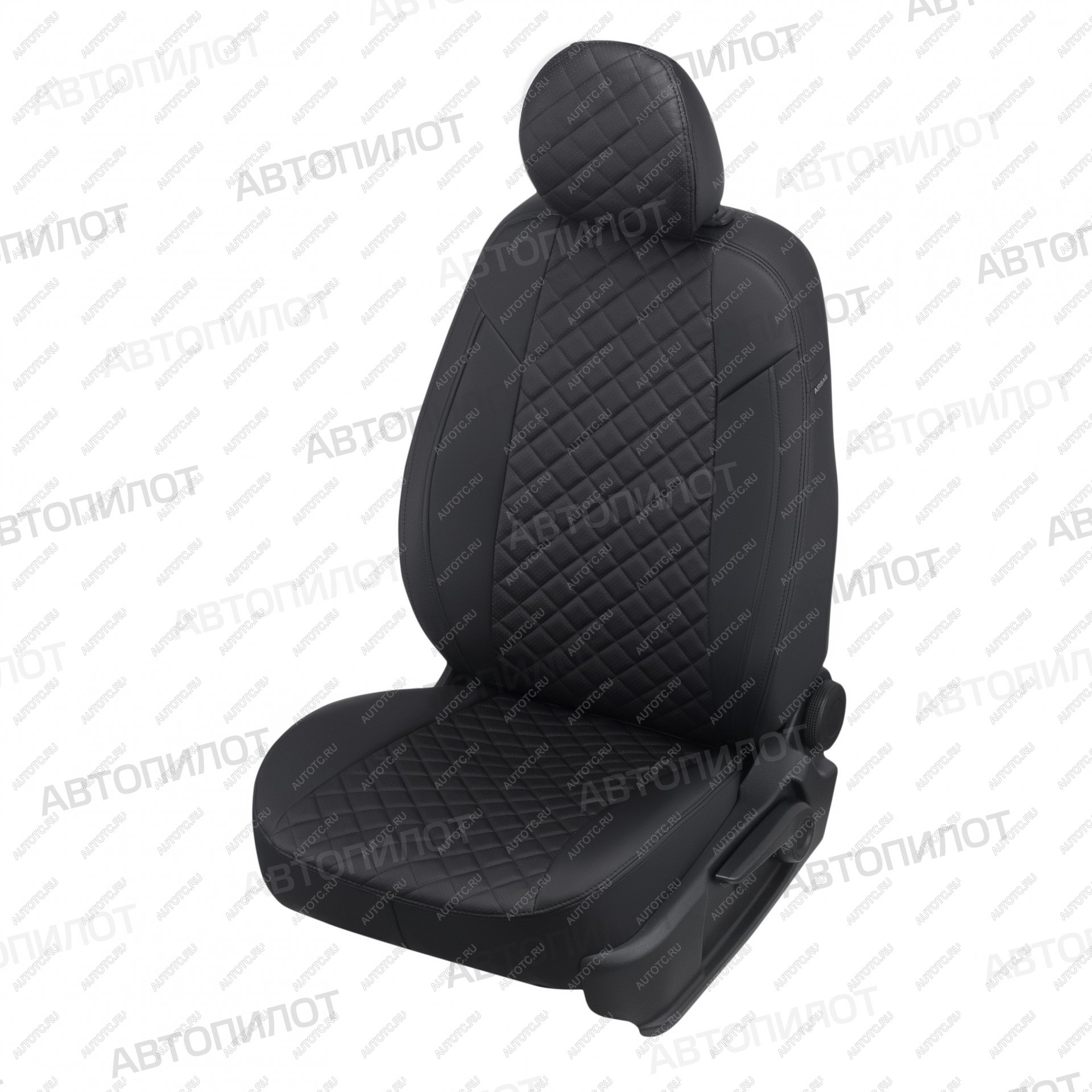8 749 р. Чехлы на сиденья Ромб (раздел. 40/60 экокожа) Автопилот Nissan Micra K12 5 дв. дорестайлинг (2002-2005) (черный)  с доставкой в г. Пермь