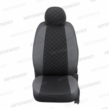 8 749 р. Чехлы на сиденья Ромб (раздел. 40/60 экокожа) Автопилот Nissan X-trail 3 T32 дорестайлинг (2013-2018) (серый/черный)  с доставкой в г. Пермь. Увеличить фотографию 3
