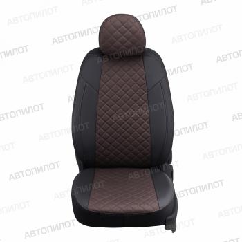8 399 р. Чехлы на сиденья Экокожа (раздел. 40/60 экокожа) Автопилот  Peugeot 408 (2010-2022)  дорестайлинг, рестайлинг (черный/шоколад)  с доставкой в г. Пермь. Увеличить фотографию 3