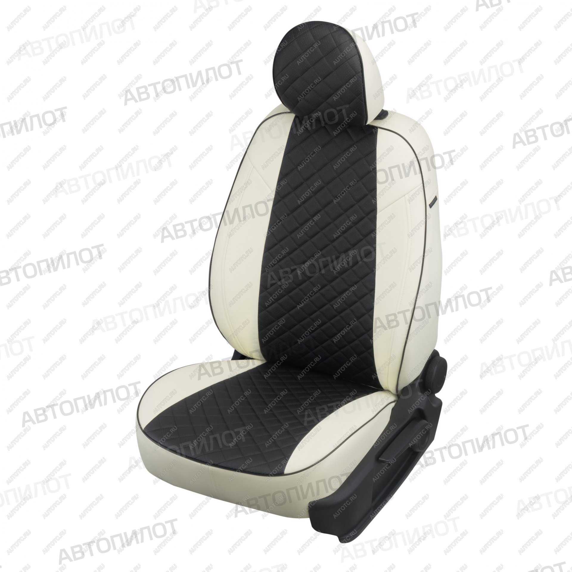 22 399 р. Чехлы на сиденья Ромб (8 мест 3 отдел. части экокожа) Автопилот  CITROEN SpaceTourer (2016-2022), Opel Zafira Life  С (2019-2025), Peugeot Traveller  K0 L2 (2016-2024) (белый/черный)  с доставкой в г. Пермь