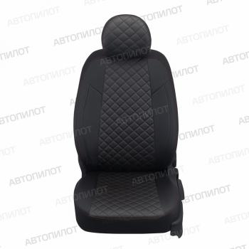 8 749 р. Чехлы на сиденья Ромб (раздельн. 40/60 экокожа) Автопилот Renault Kaptur дорестайлинг (2016-2020) (черный/строчка красная)  с доставкой в г. Пермь. Увеличить фотографию 5