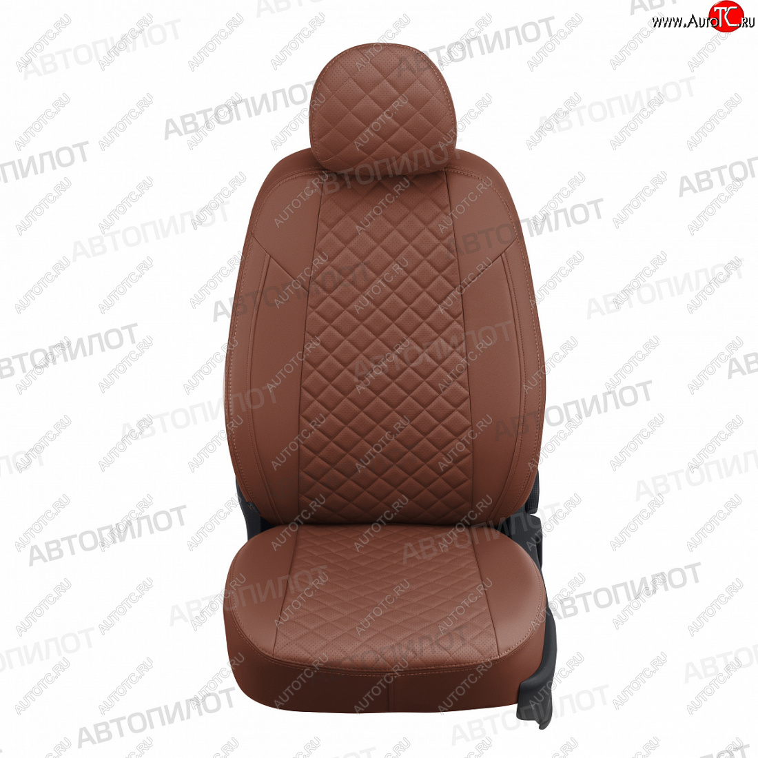 14 249 р. Чехлы сидений (экокожа) Автопилот Ромб  Renault Symbol  седан (2002-2012) LB 1-ый рестайлинг, LB 2-ой рестайлинг, LU (коричневый)  с доставкой в г. Пермь