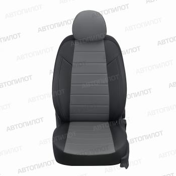 8 399 р. Чехлы на сиденья Экокожа (с подлокот. раздел. 40/60 экокожа) Автопилот Skoda Octavia A7 дорестайлинг универсал (2012-2017) (черный/серый)  с доставкой в г. Пермь. Увеличить фотографию 4