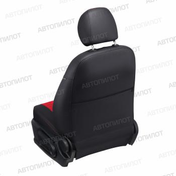 8 749 р. Чехлы на сиденья Ромб (передн. кресла Sport раздел. 40/60 экокожа) Автопилот Skoda Octavia A7 дорестайлинг универсал (2012-2017) (черный/красный)  с доставкой в г. Пермь. Увеличить фотографию 3