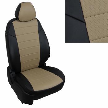 8 249 р. SsangYong Actyon II с 10г., Экокожа   Копируемое: Чехлы на сиденья Экокожа (раздел. 40/60 + вырез под зад. подлокот. экокожа) Автопилот  SSANGYONG Actyon (2010-2021) дорестайлинг, рестайлинг (черный/темно-бежевый)  с доставкой в г. Пермь. Увеличить фотографию 2