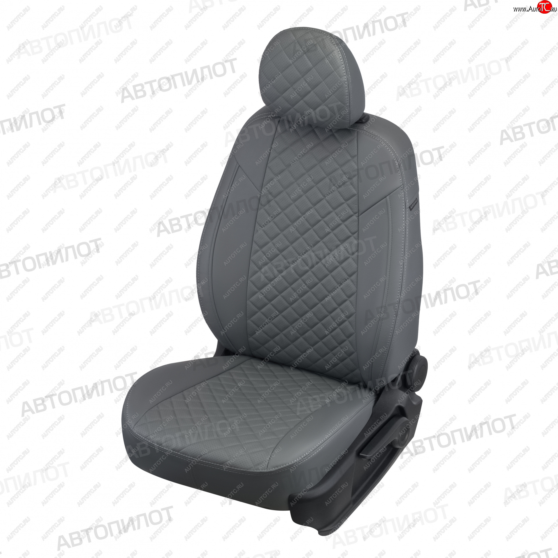 14 249 р. Чехлы сидений (экокожа) Автопилот Ромб  Toyota Highlander  XU40 (2007-2013) дорестайлинг, рестайлинг (серый)  с доставкой в г. Пермь