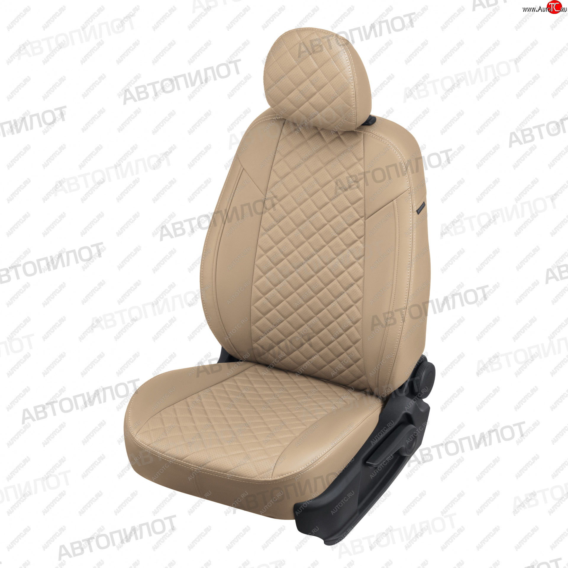 14 249 р. Чехлы сидений (экокожа) Автопилот Ромб  Toyota Highlander  XU40 (2007-2013) дорестайлинг, рестайлинг (темно-бежевый)  с доставкой в г. Пермь