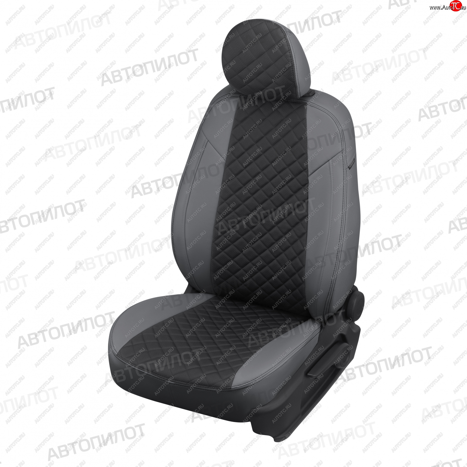 14 249 р. Чехлы сидений (экокожа) Автопилот Ромб  Toyota Highlander  XU40 (2007-2013) дорестайлинг, рестайлинг (серый/черный)  с доставкой в г. Пермь