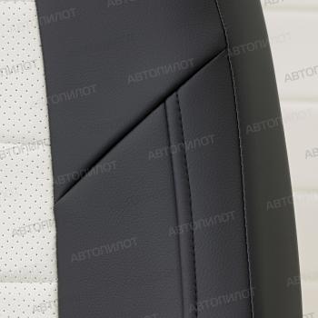 8 399 р. Чехлы на сиденья Экокожа (к. Comfort Luxe экокожа) Автопилот  Уаз Патриот ( 23632,  3163 5 дв.) (2016-2025) 2-ой рестайлинг пикап, 2-ой рестайлинг (черный/белый)  с доставкой в г. Пермь. Увеличить фотографию 6