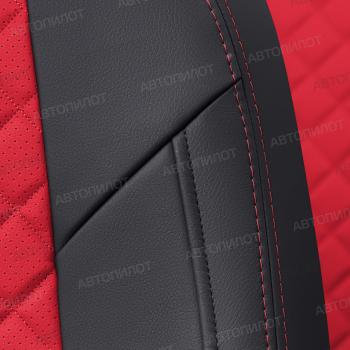14 449 р. Чехлы на сиденья Ромб (к. Comfort Luxe экокожа) Автопилот  Уаз Патриот  23632 (2016-2025) 2-ой рестайлинг пикап (черный/красный)  с доставкой в г. Пермь. Увеличить фотографию 5