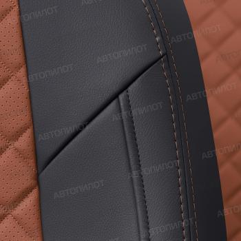 14 449 р. Чехлы на сиденья Ромб (к. Comfort Luxe экокожа) Автопилот  Уаз Патриот ( 23632,  3163 5 дв.) (2016-2025) 2-ой рестайлинг пикап, 2-ой рестайлинг (черный/коричневый)  с доставкой в г. Пермь. Увеличить фотографию 6