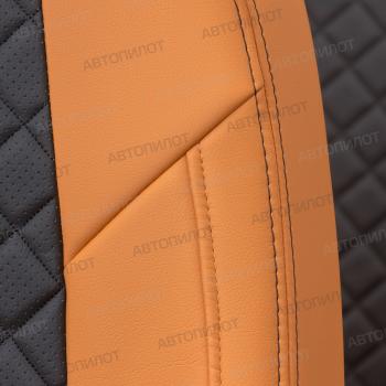 14 449 р. Чехлы на сиденья Ромб (к. Comfort Luxe экокожа) Автопилот  Уаз Патриот  23632 (2016-2025) 2-ой рестайлинг пикап (оранжевый/черный)  с доставкой в г. Пермь. Увеличить фотографию 5
