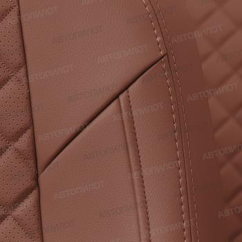 8 749 р. Чехлы на сиденья Ромб (к. Comfort Luxe экокожа) Автопилот  Уаз Патриот  23632 (2016-2025) 2-ой рестайлинг пикап (коричневый)  с доставкой в г. Пермь. Увеличить фотографию 6