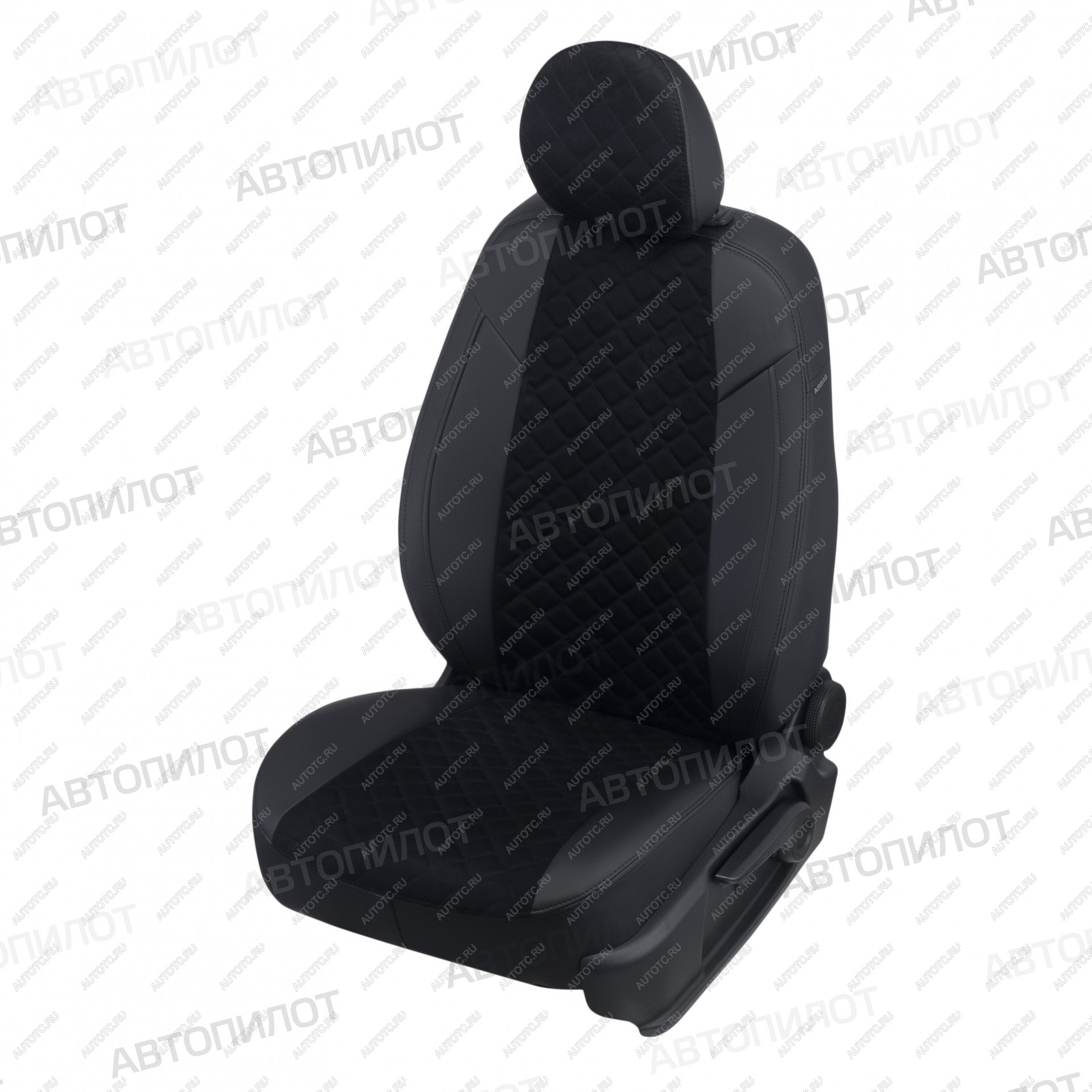 8 749 р. Чехлы на сиденья Алькантара ромб (к. Comfort Luxe экокожа) Автопилот  Уаз Патриот  23632 (2016-2025) 2-ой рестайлинг пикап (черный)  с доставкой в г. Пермь