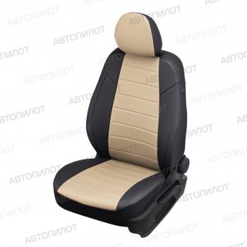  Чехлы на сиденья Экокожа (к. Sport Line Comfort Line раздел. 40/60 + вырез под подлокот.+ надкрыльн. экокожа) Автопилот Volkswagen Passat ( B6,  B7) (2005-2015) седан (черный/бежевый)