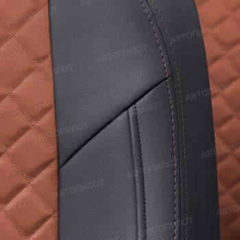 8 749 р. Чехлы на сиденья Алькантара ромб (к. Sport Line Comfort Line раздел. 40/60 + вырез под подлокот.+ надкрыльн. экокожа) Автопилот  Volkswagen Passat ( B6,  B7) (2005-2015) седан (черный/коричневый)  с доставкой в г. Пермь. Увеличить фотографию 5