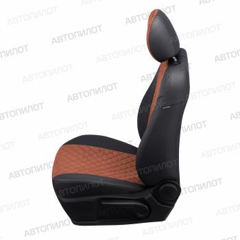 8 749 р. Чехлы на сиденья Алькантара ромб (к. Sport Line Comfort Line раздел. 40/60 + вырез под подлокот.+ надкрыльн. экокожа) Автопилот  Volkswagen Passat ( B6,  B7) (2005-2015) седан (черный/коричневый)  с доставкой в г. Пермь. Увеличить фотографию 6