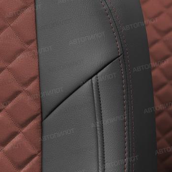 14 449 р. Чехлы на сиденья Алькантара ромб (к. Sport Line Comfort Line раздел. 40/60 + вырез под подлокот.+ надкрыльн. экокожа) Автопилот  Volkswagen Passat ( B6,  B7) (2005-2015) седан (черный/шоколад)  с доставкой в г. Пермь. Увеличить фотографию 6