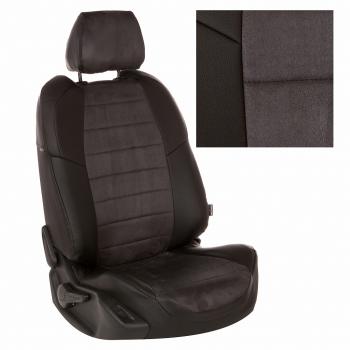 13 849 р. Чехлы на сиденья Алькантара (к. Comfort Line раздел. 40/60 + вырез под подлокот. экокожа) Автопилот  Volkswagen Passat ( B8,  B8.5) (2015-2025) универсал дорестайлинг, универсал рестайлинг (черный/темно-серый)  с доставкой в г. Пермь. Увеличить фотографию 2