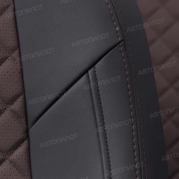 14 449 р. Чехлы на сиденья Ромб (к. Comfort Line раздел. 40/60 + вырез под подлокот. экокожа) Автопилот  Volkswagen Passat ( B8,  B8.5) (2015-2025) универсал дорестайлинг, универсал рестайлинг (черный/шоколад)  с доставкой в г. Пермь. Увеличить фотографию 6