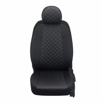 14 449 р. Чехлы на сиденья Ромб (к. Comfort Line раздел. 40/60 + вырез под подлокот. экокожа) Автопилот  Volkswagen Passat ( B8,  B8.5) (2015-2025) универсал дорестайлинг, универсал рестайлинг (черный/строчка синяя)  с доставкой в г. Пермь. Увеличить фотографию 5