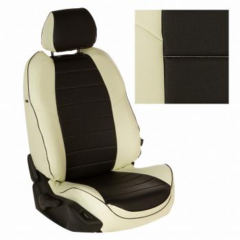 13 849 р. Чехлы на сиденья Экокожа (сплошной экокожа) Автопилот  Volkswagen Polo  5 (2009-2020) седан дорестайлинг, седан рестайлинг (белый/черный)  с доставкой в г. Пермь. Увеличить фотографию 2