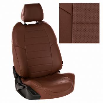 13 849 р. Чехлы на сиденья Экокожа (сплошной экокожа) Автопилот  Volkswagen Polo  5 (2009-2020) седан дорестайлинг, седан рестайлинг (темно-коричневый)  с доставкой в г. Пермь. Увеличить фотографию 2