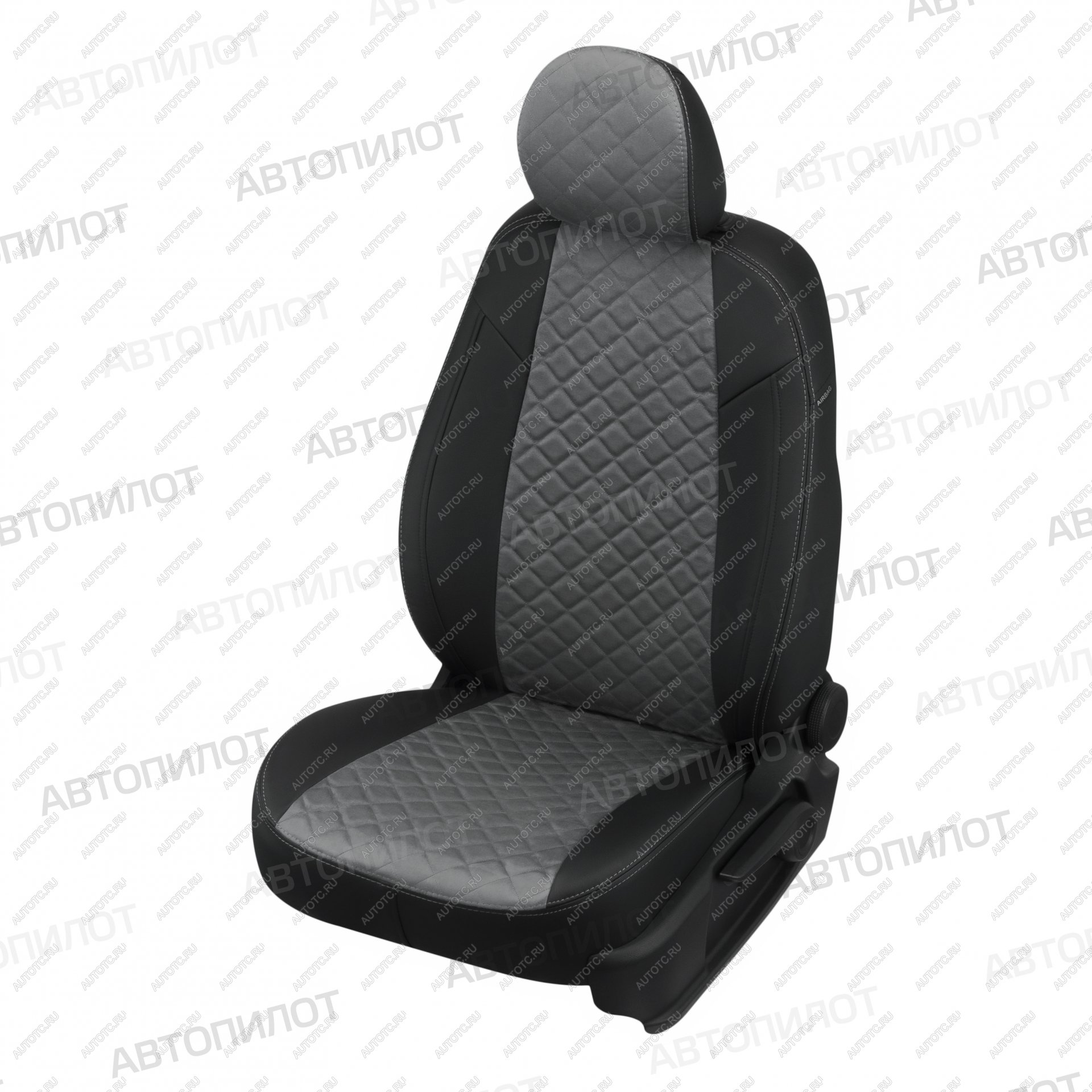 8 749 р. Чехлы на сиденья Алькантара ромб (сплошной экокожа) Автопилот  Volkswagen Polo  5 (2009-2020) седан дорестайлинг, седан рестайлинг (черный/серый)  с доставкой в г. Пермь