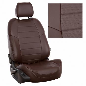 21 799 р. Чехлы на сиденья Экокожа (9 мест сплош. экокожа) Автопилот  Volkswagen Caravelle ( T5,  T6) - Transporter ( T5,  T6) (шоколад)  с доставкой в г. Пермь. Увеличить фотографию 2
