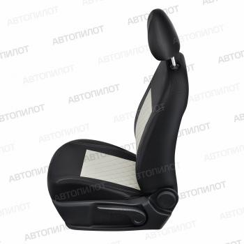 4 599 р. Чехлы на сиденье универсальные (2 места экокожа) Автопилот HOWO T7H (2018-2025) (черный/белый)  с доставкой в г. Пермь. Увеличить фотографию 3
