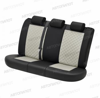 4 849 р. Чехлы на сиденье универсальные (5 мест экокожа) Автопилот HOWO T7H (2018-2025) (черный/белый)  с доставкой в г. Пермь. Увеличить фотографию 5