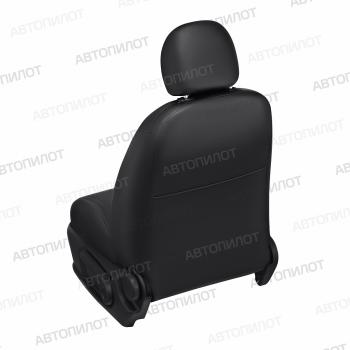 4 849 р. Чехлы на сиденье универсальные (5 мест экокожа) Автопилот HOWO T7H (2018-2025) (черный/белый)  с доставкой в г. Пермь. Увеличить фотографию 2