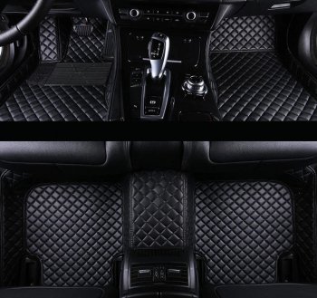 Ковры (Кожа экокожа) Автопилот Hyundai Santa Fe CM рестайлинг (2009-2012) (черный)