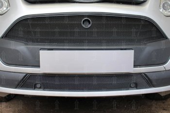 2 999 р. Защитная сетка в бампер (низ, ячейка 3х7 мм) Alfeco Стандарт KIA Ceed 3 CD универсал (2018-2025) (Чёрная)  с доставкой в г. Пермь. Увеличить фотографию 6