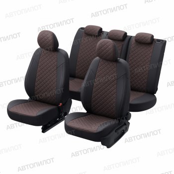 14 249 р. Чехлы сидений (экокожа) Автопилот Ромб  Great Wall Wingle 7 (2018-2023) пикап (черный/шоколад)  с доставкой в г. Пермь. Увеличить фотографию 5